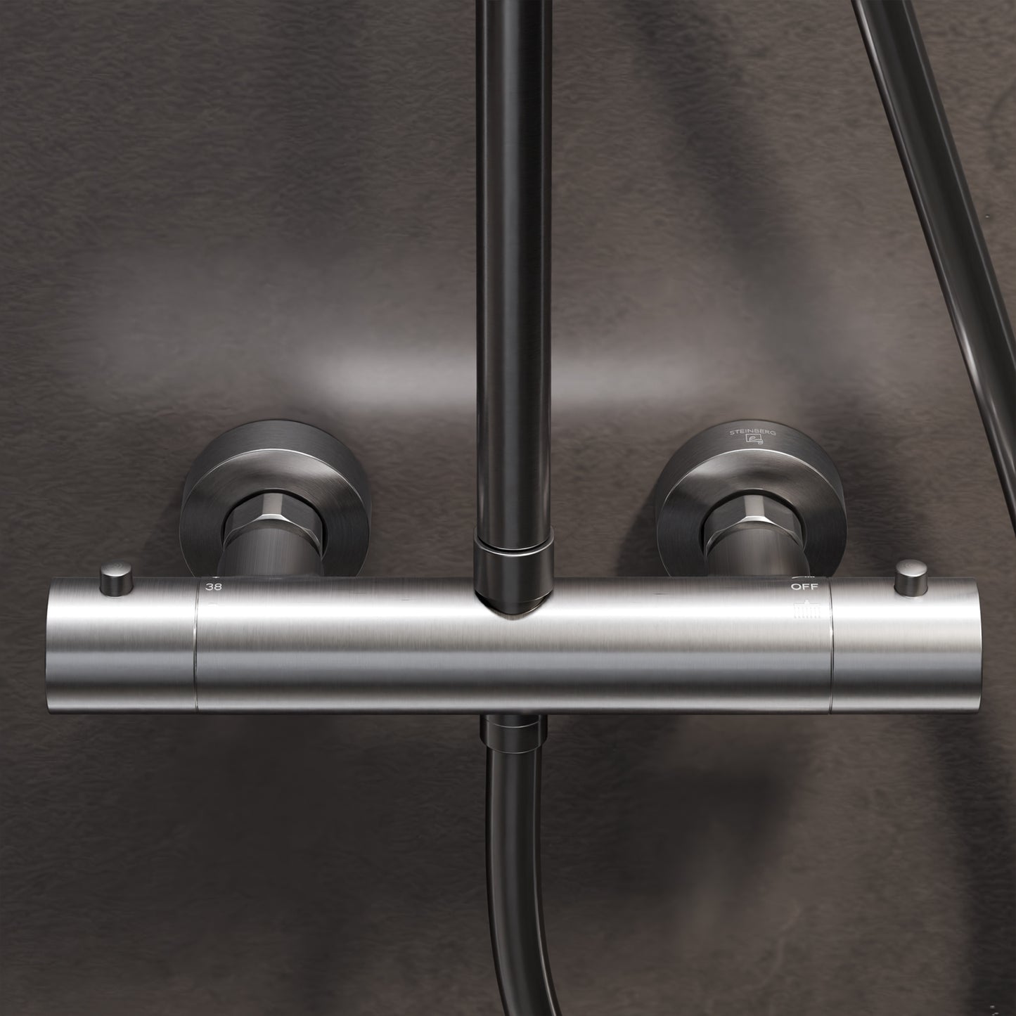 Steinberg Brauseset Serie 101 mit Thermostat, Regenbrause rund und Stabhandbrause