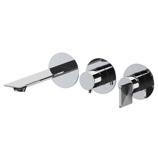 1Daniel Rub. Ajustement de sous-plâtre à 3 voies pour Baignoire / Douche - stellaire - chrom