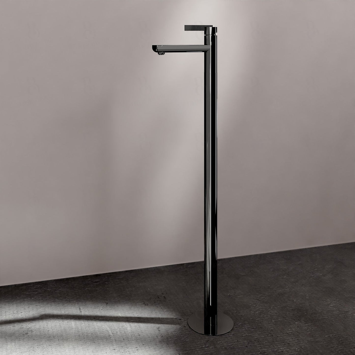 Daniel Rub. Waschtischarmatur - Bodenmontage Serie Club Mit Ablaufgarnitur Shiny Black Chrome