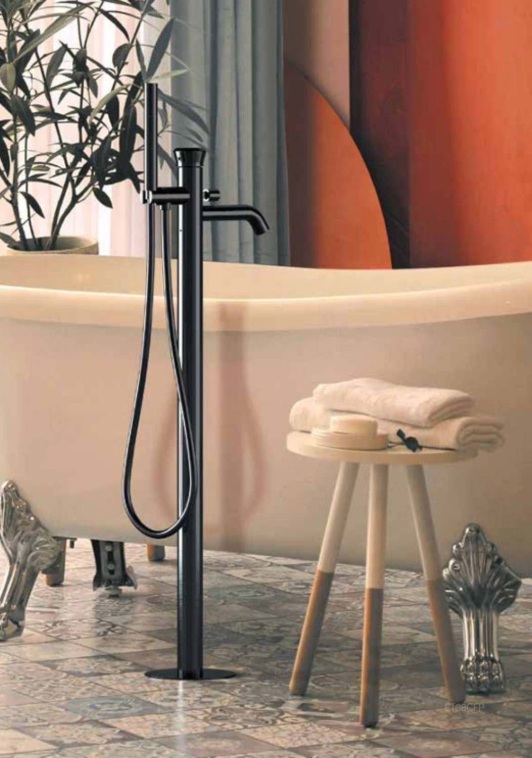 Remer Rub. Freistehende Wannenarmatur - Serie Element Schwarz Waschtischarmatur