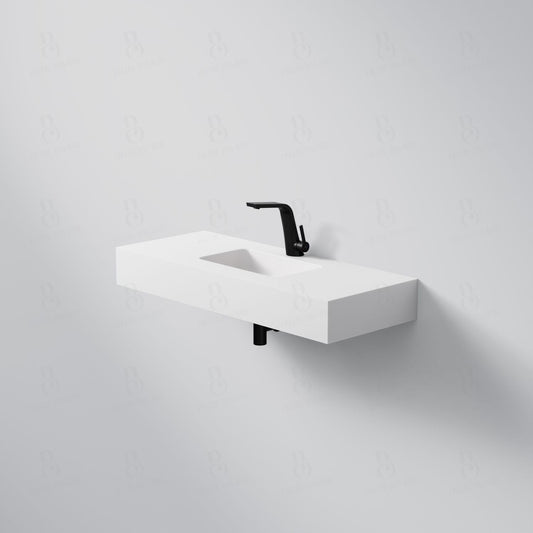 1Steinberg Serie 444 - Wandwaschtisch - aus Solid Surface - weiß