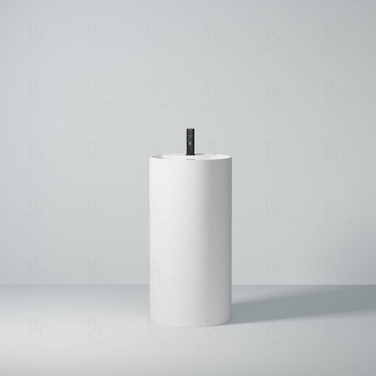 1Steinberg Serie 445 - Standwaschtisch - aus Solid Surface - weiß