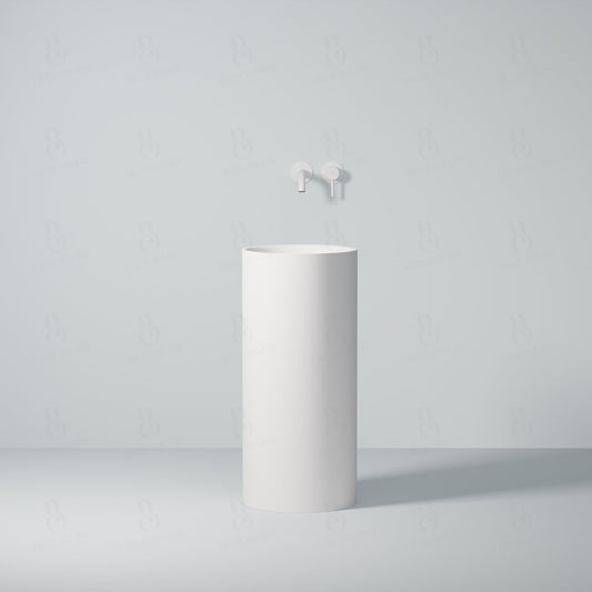 1Steinberg Serie 445 - Standwaschtisch - aus Solid Surface - weiß