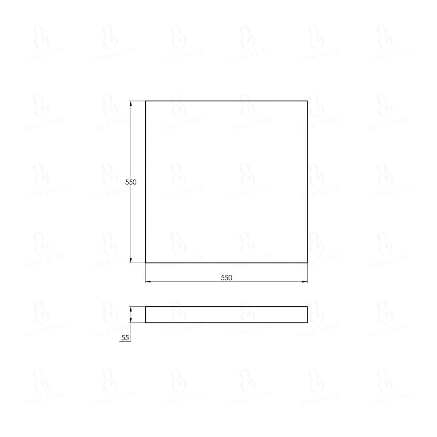 Treos Holz-Konsolenplatte für Aufsatzbecken Weiss - 55cm