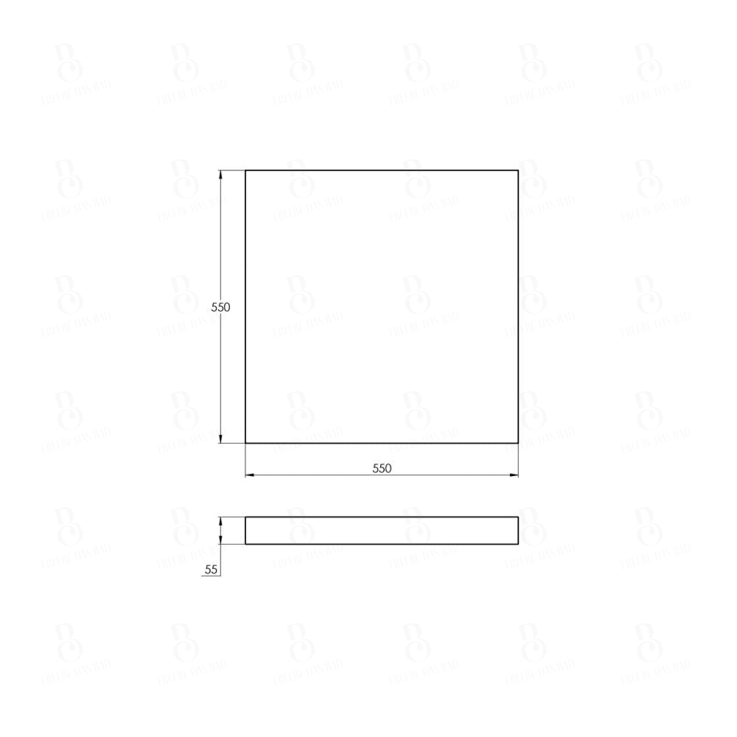 Treos Konsolenplatte für Aufsatzbecken in Eiche Dunkel - 55cm