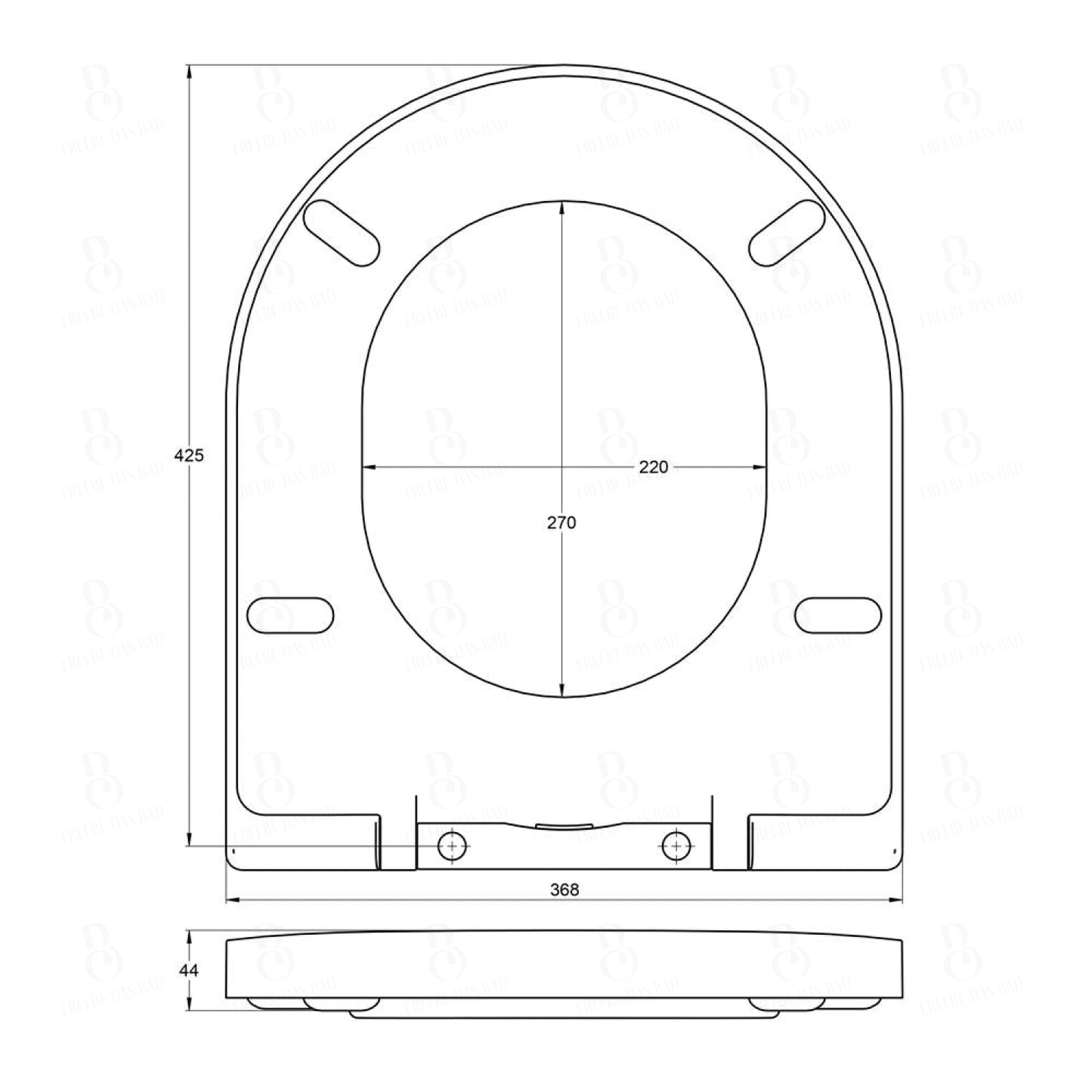 Treos Serie 810 WC-Sitz oval abnehmbar mit Absenkautomatik