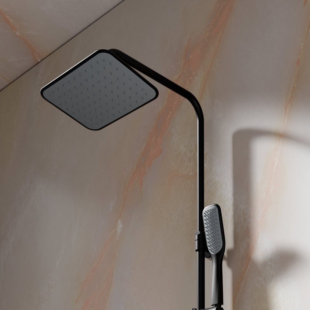 Steinberg Doucheset Met glazen plank, thermostaat, Hoofddouche en staafdouche