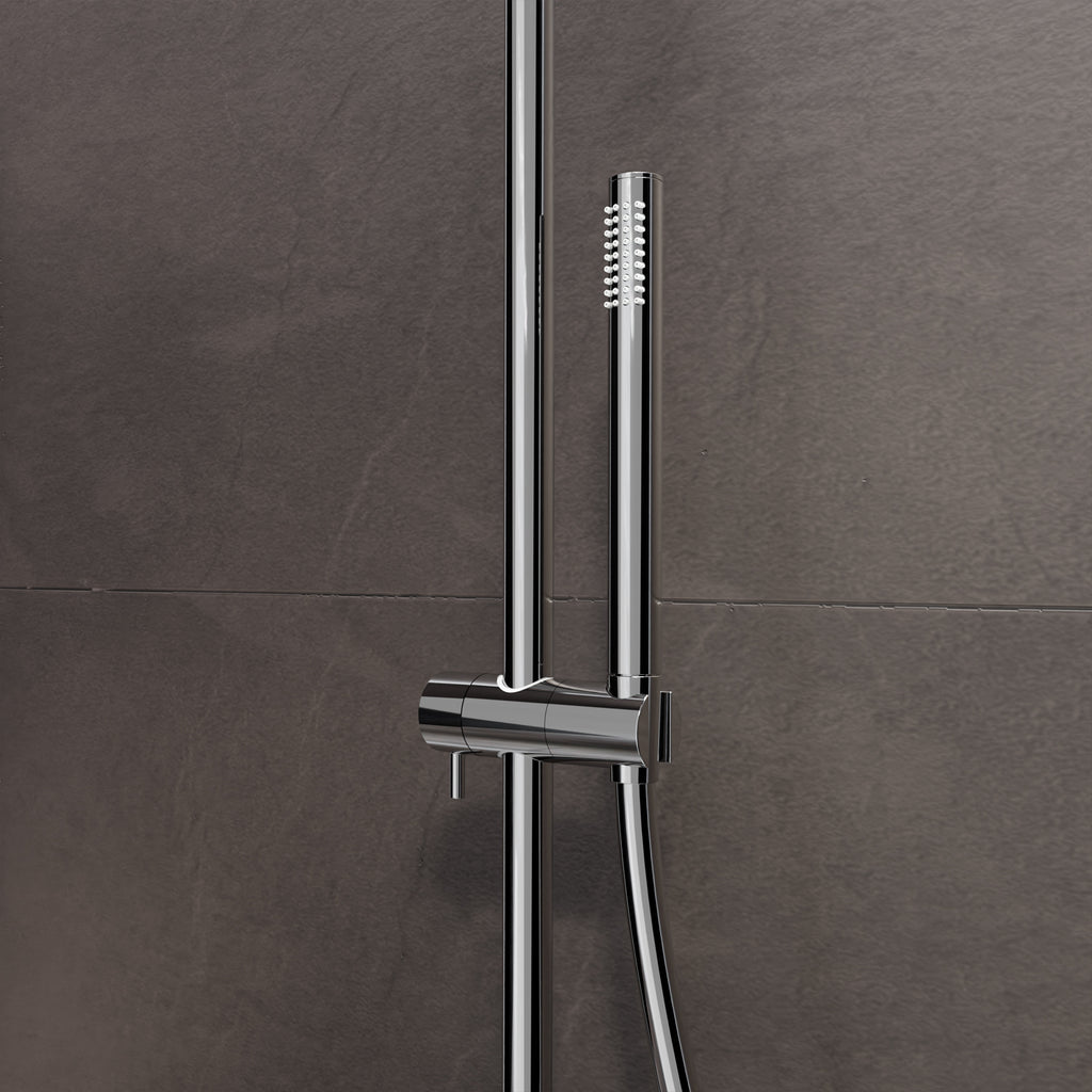 Steinberg shower set Matt gold, with thermostat, Rain Shower Round and rod hand shower