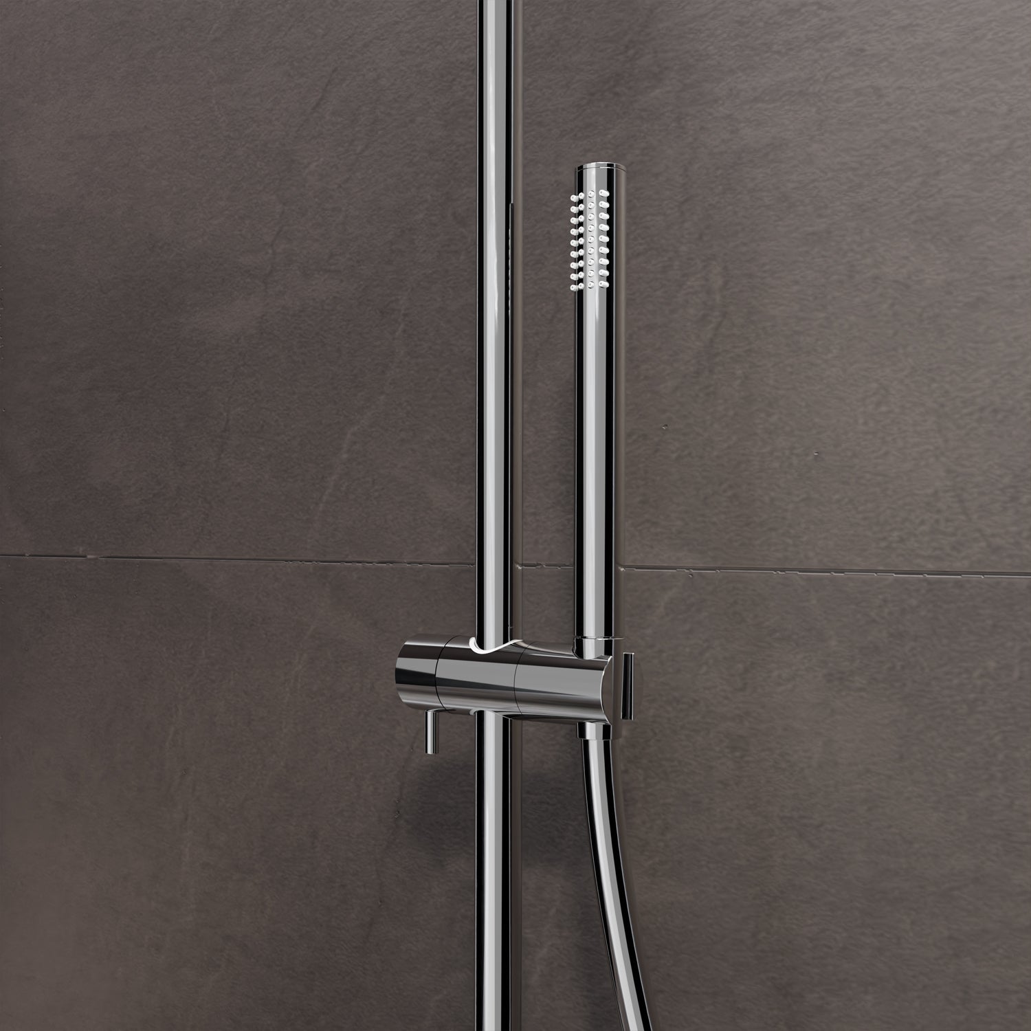 Steinberg shower set Matt gold, with thermostat, Rain Shower Round and rod hand shower