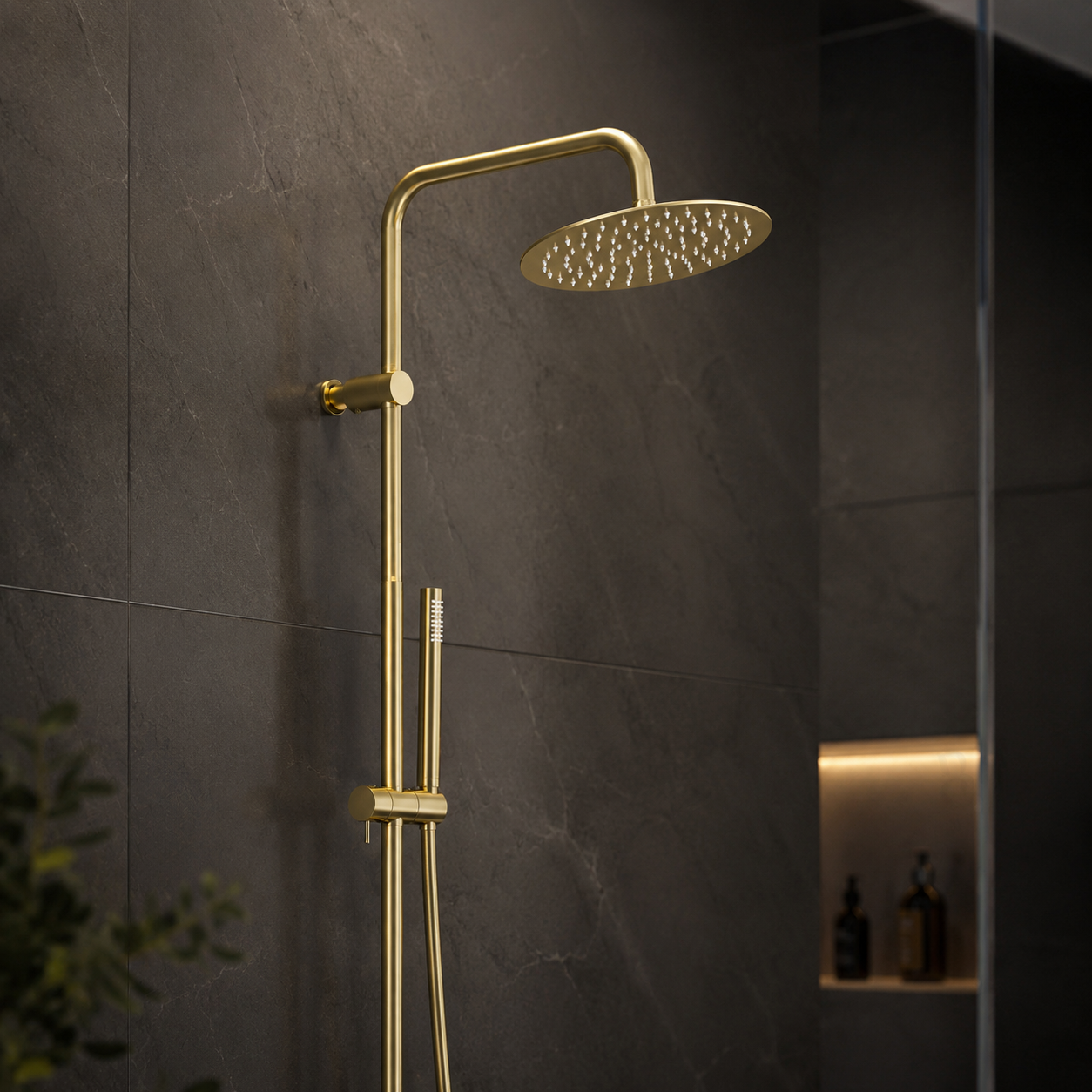Steinberg Brauseset Serie 101 mit Thermostat, Regenbrause rund und Stabhandbrause