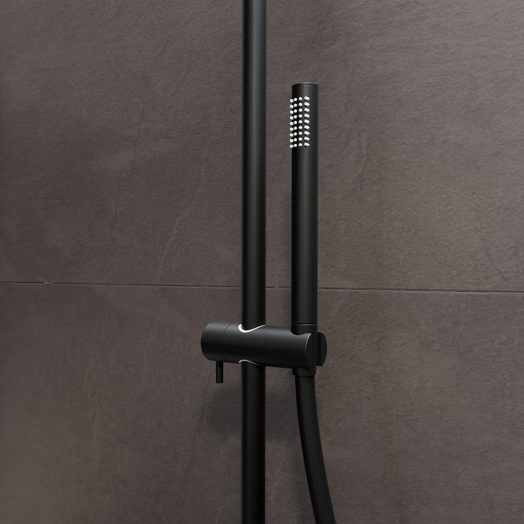 Steinberg shower set Matt gold, with thermostat, Rain Shower Round and rod hand shower