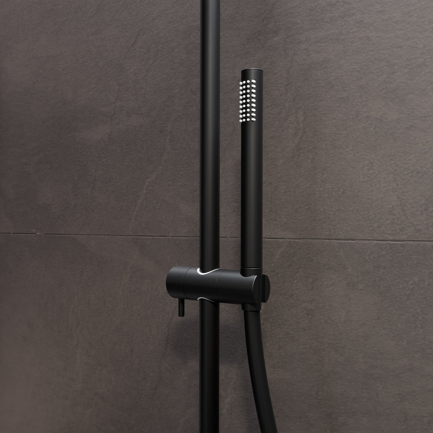 Steinberg shower set Matt gold, with thermostat, Rain Shower Round and rod hand shower