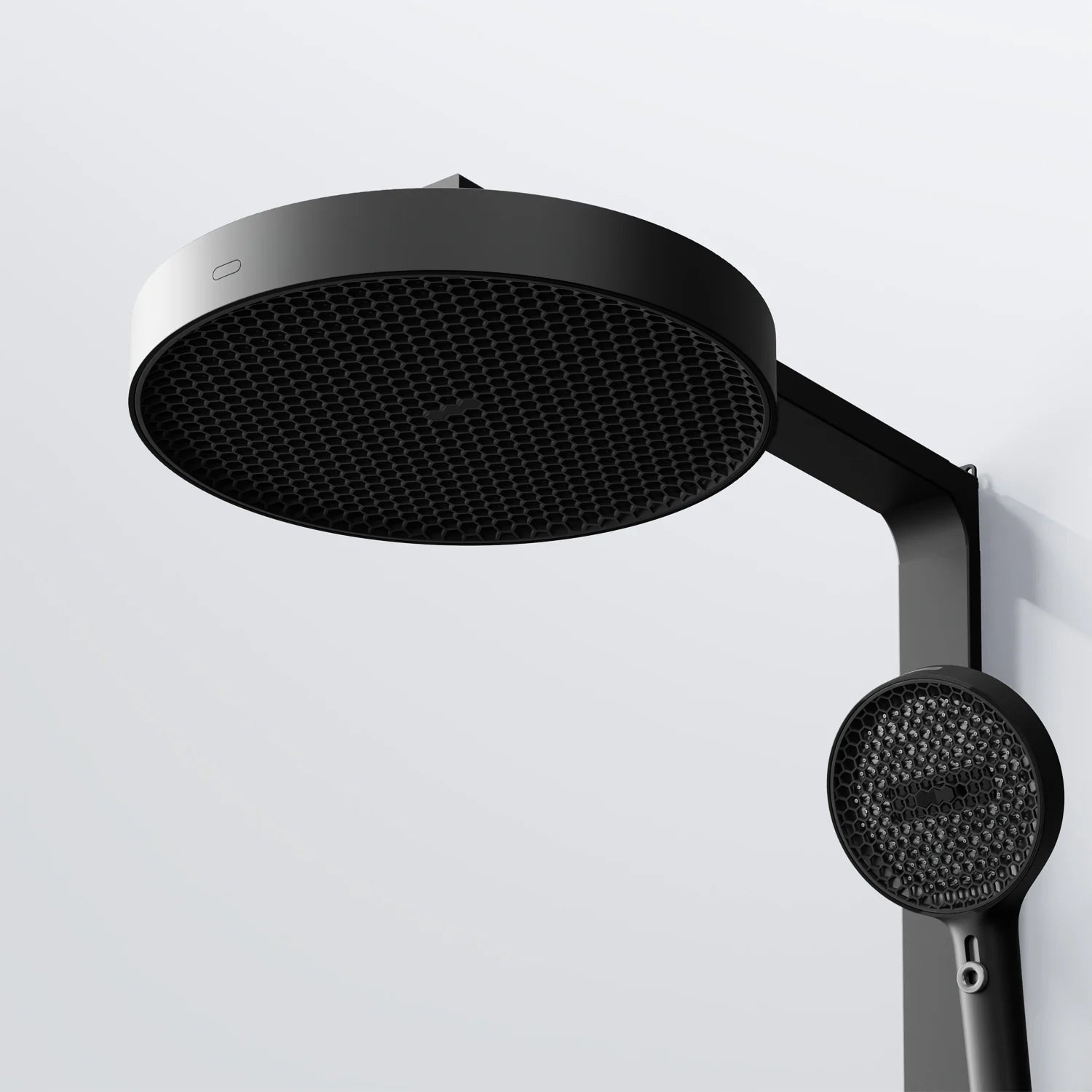 Steinberg Duschsystem mit Glasablage für 3 Verbraucher - Thermostat mit Drehknöpfen, Regenbrause, Handbrause & integriertem Schwall