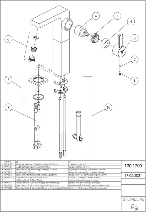 Steinberg Waschtisch-Einhebelmischer Serie 120