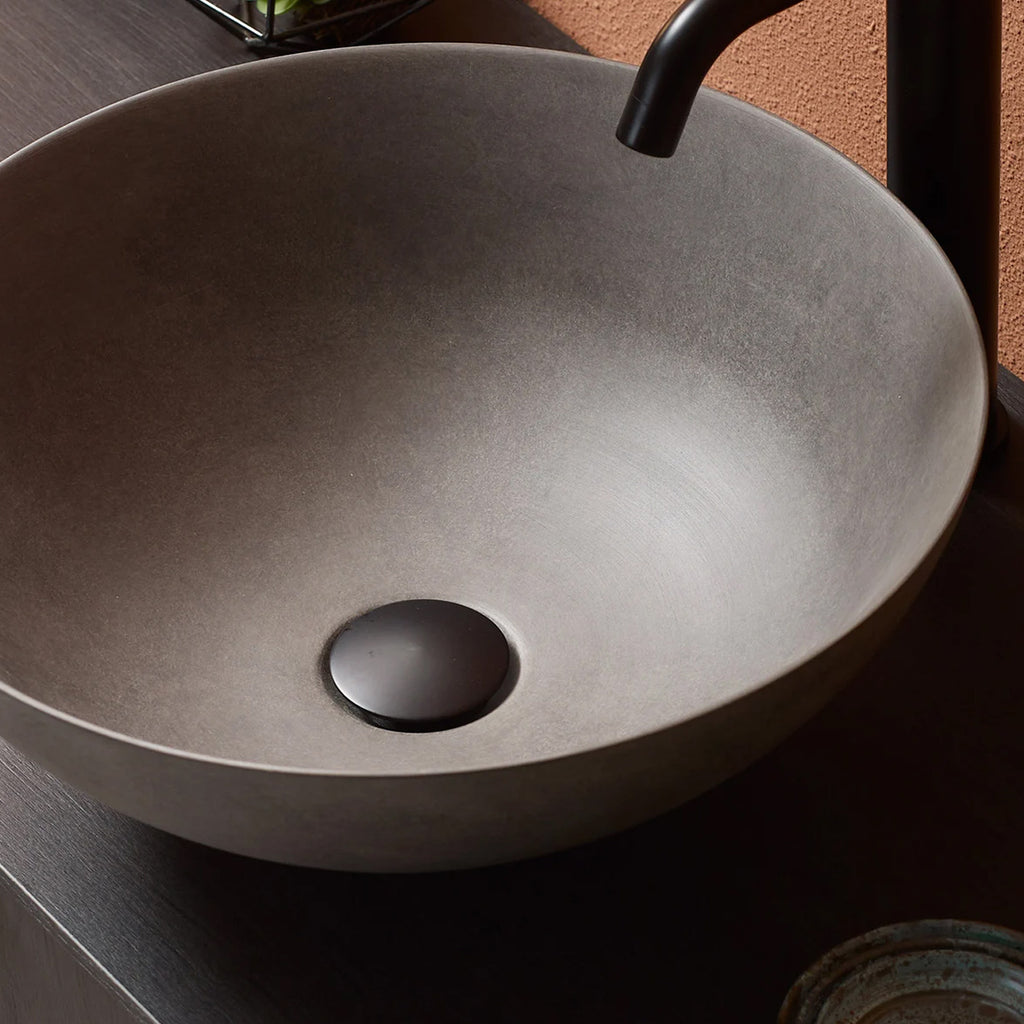 bathco  - countertop washbasin made of hand-painted porcelain with a microcement look