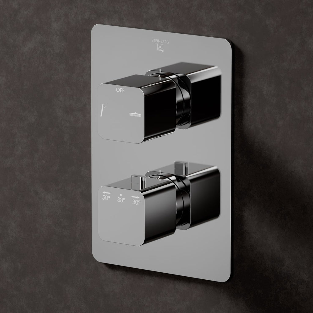 Steinberg Serie 230 Fertigmontageset für Unterputzthermostat mit 2-Wege-Umsteller