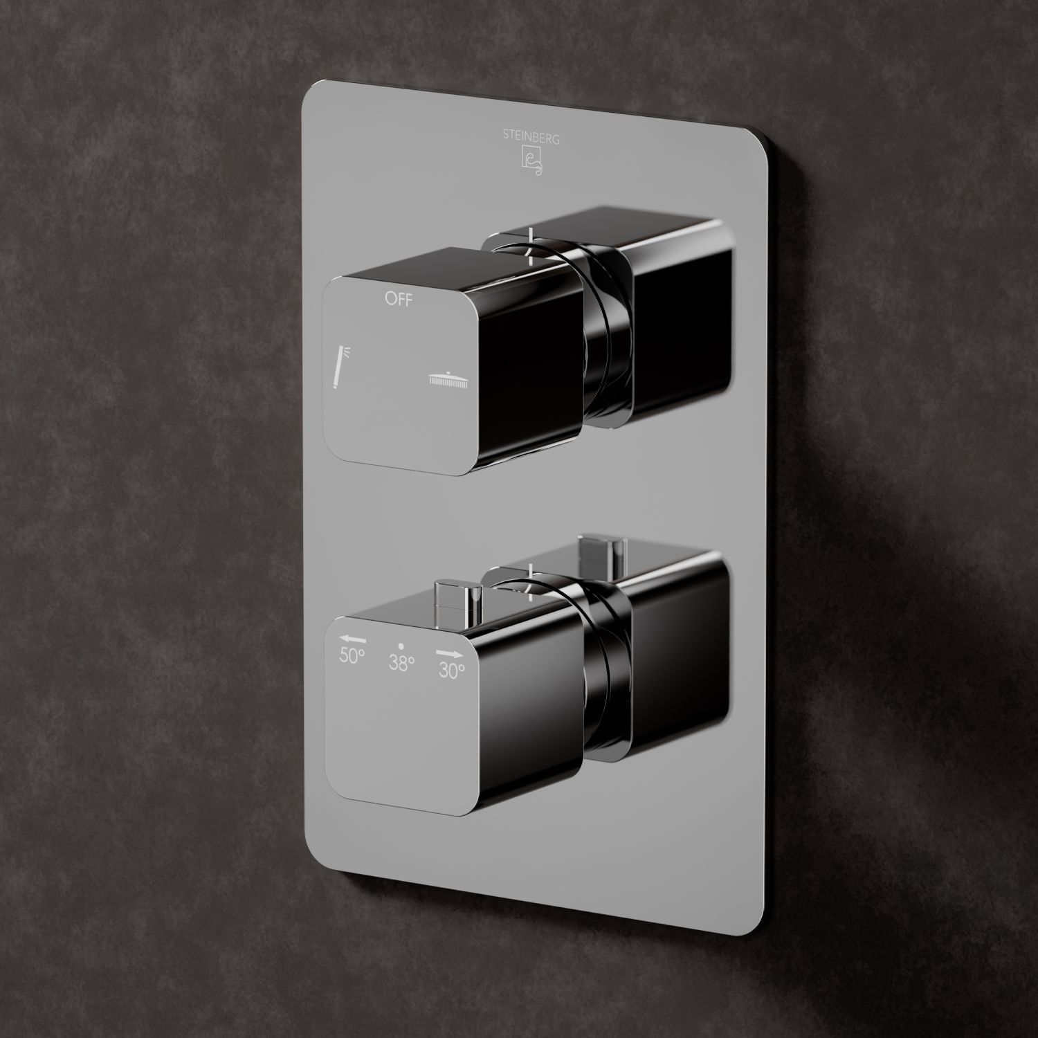 Steinberg Serie 230 Fertigmontageset für Unterputzthermostat mit 2-Wege-Umsteller