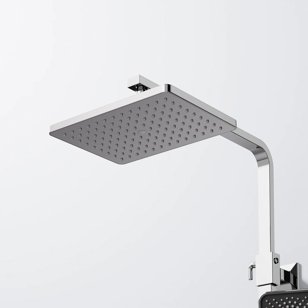 Steinberg shower set Matt gold, with thermostat, Rain Shower angular and rod hand shower