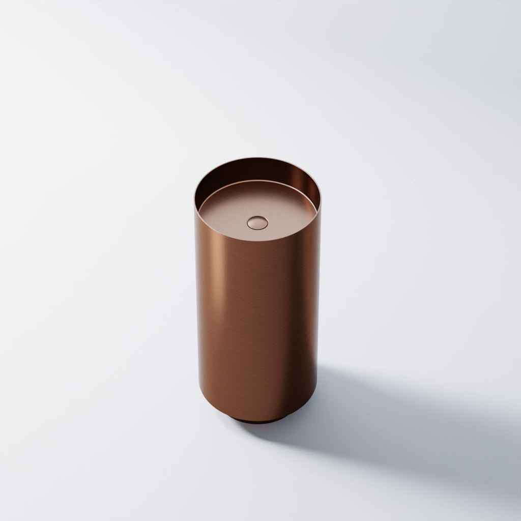 Steinberg Standwaschtisch aus Edelstahl, ohne Überlauf, rund Ø 38 cm