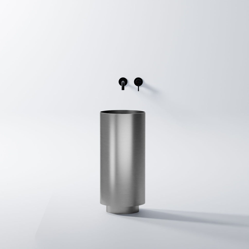 Steinberg Standwaschtisch aus Edelstahl, ohne Überlauf, rund Ø 38 cm