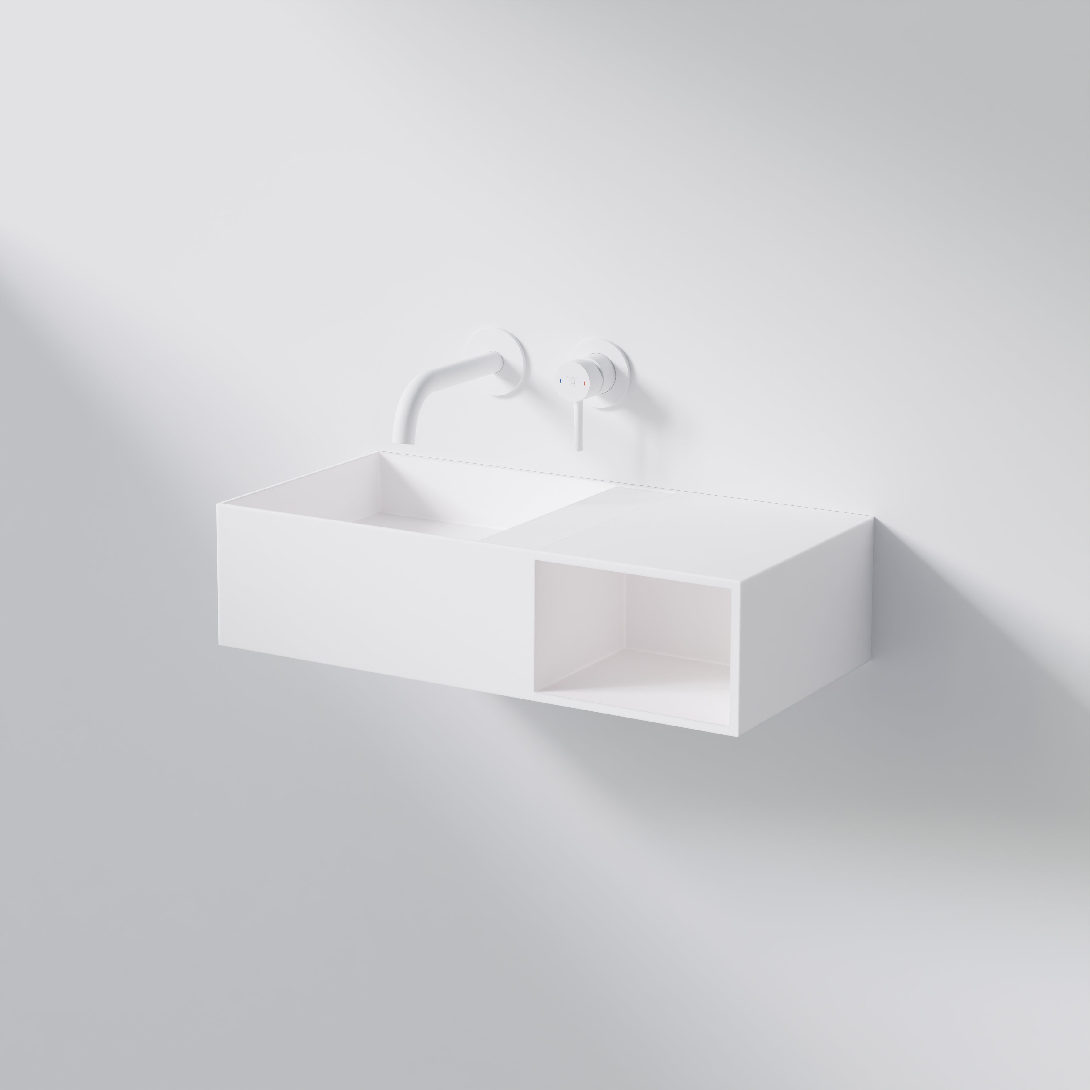 Steinberg Série 443 - Vasque murale - de la surface solide - blanc