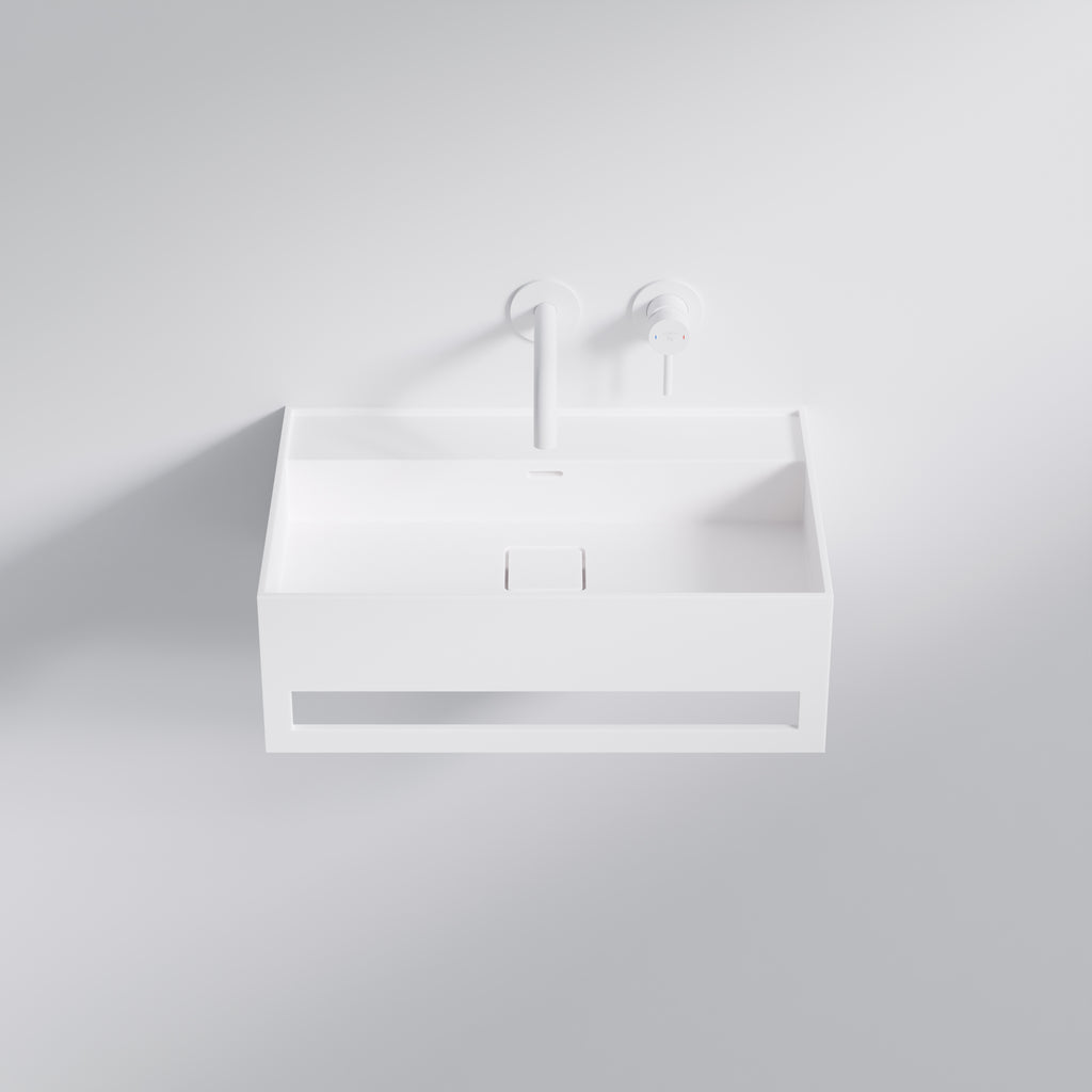 Steinberg Vasque murale - avec support de serviette intégré - De la surface solide - série 443 -