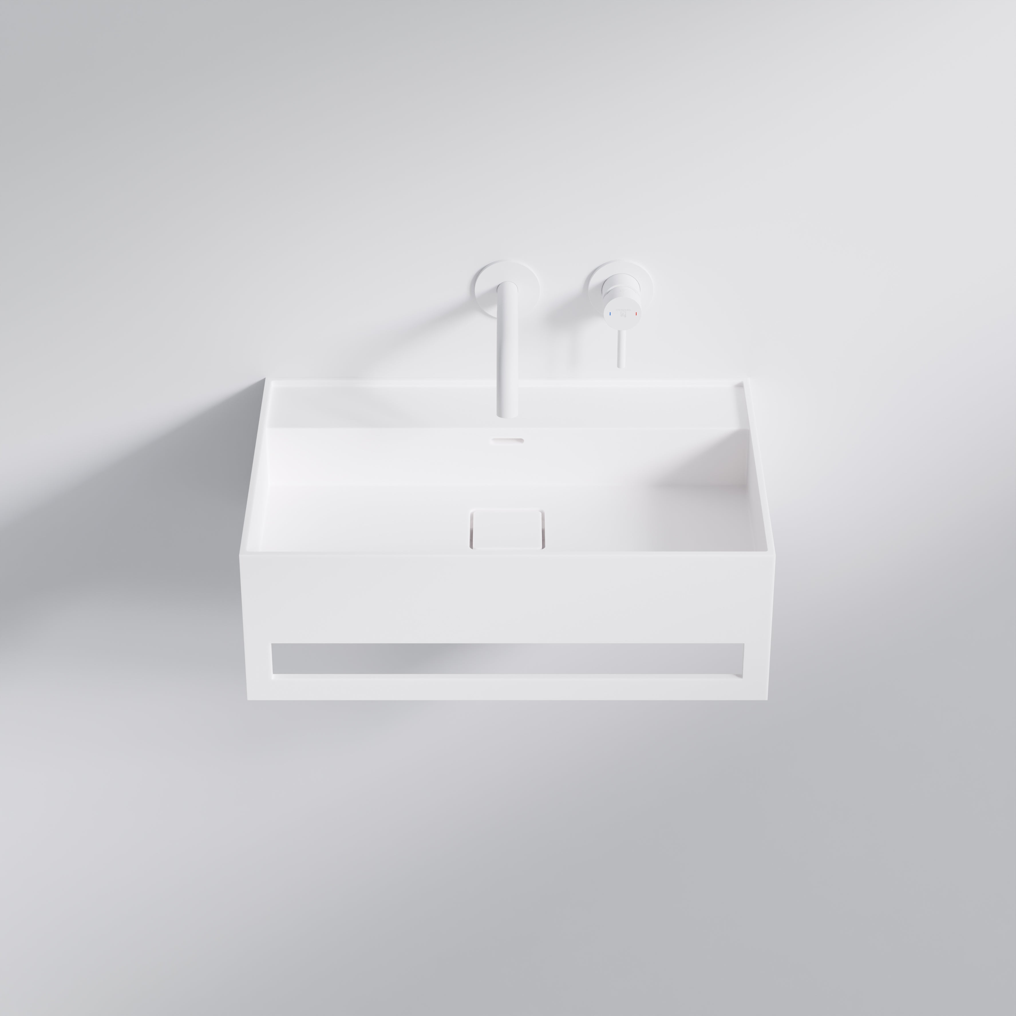 Steinberg Vasque murale - avec support de serviette intégré - De la surface solide - série 443 -