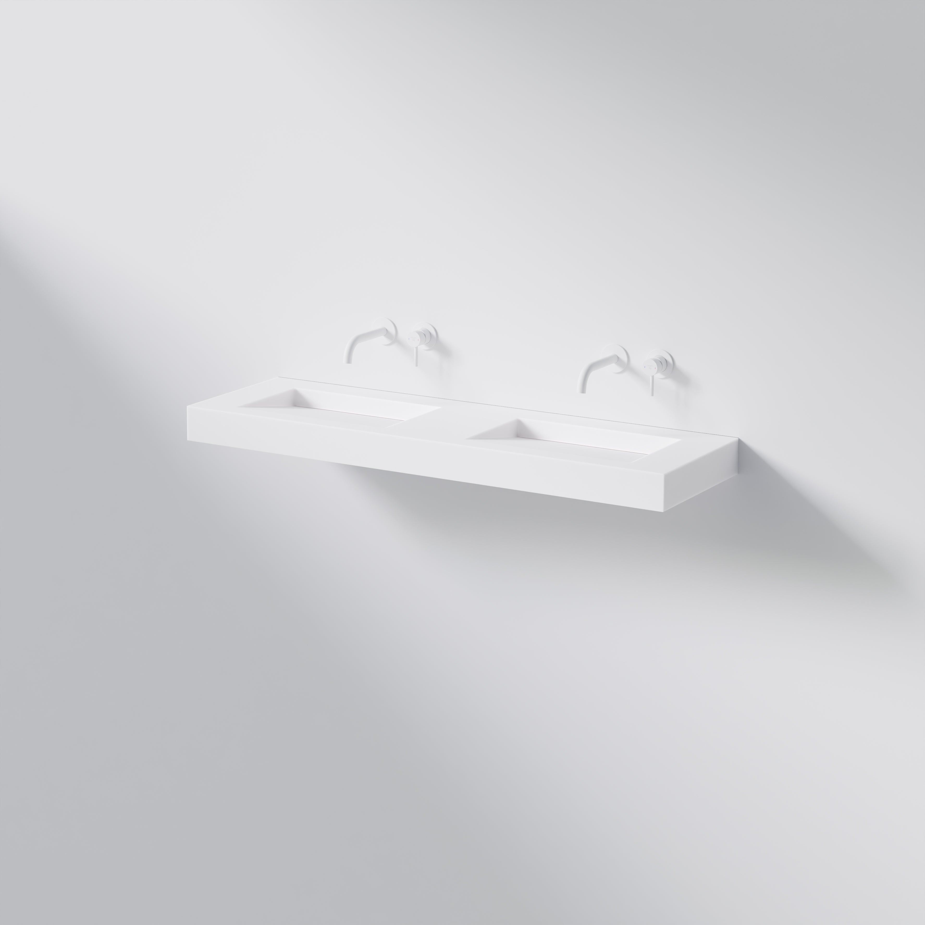 Steinberg Series 444 - double wash table - from Solid Surface - White