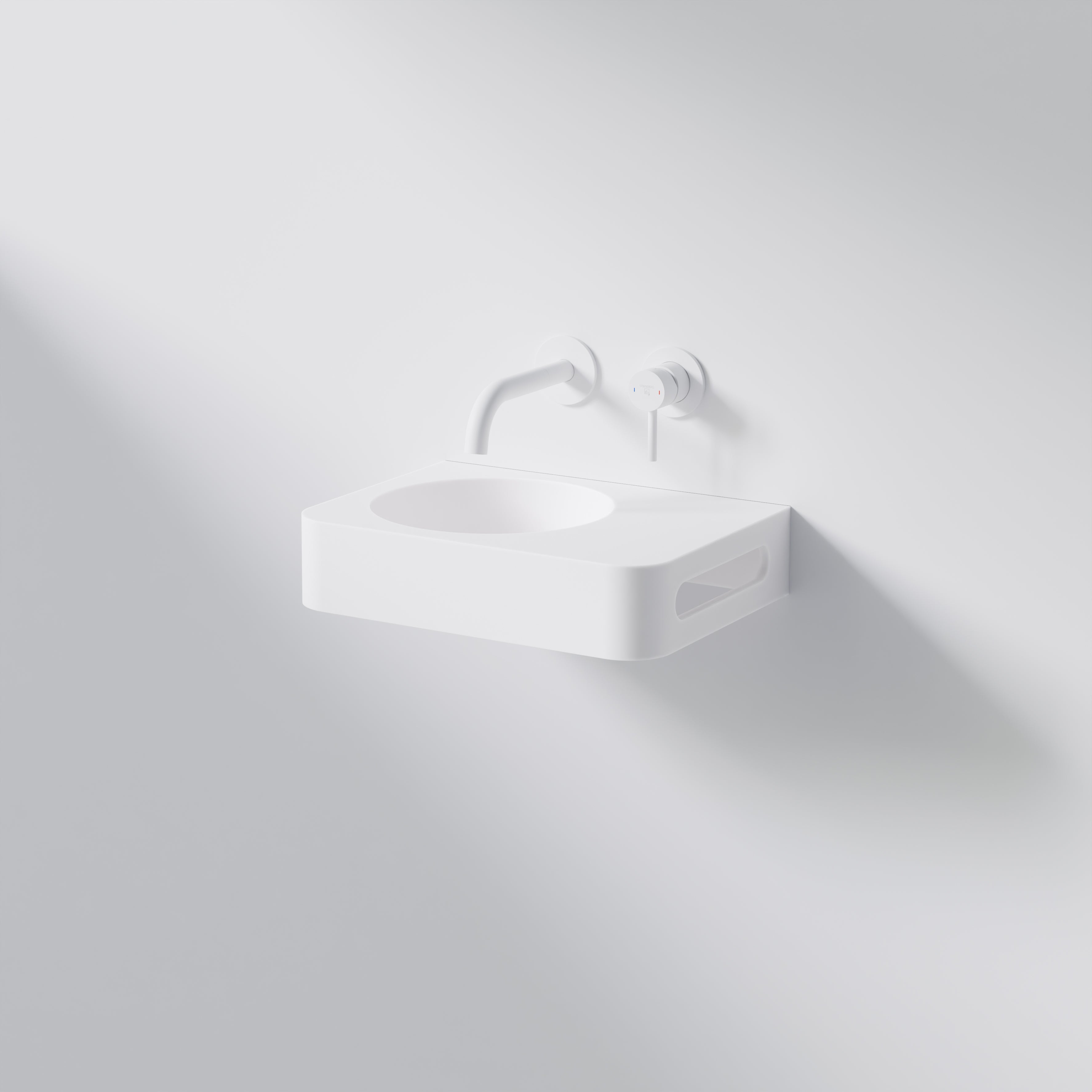 Steinberg Series 449 - Hand wash basin - from Solid Surface - White