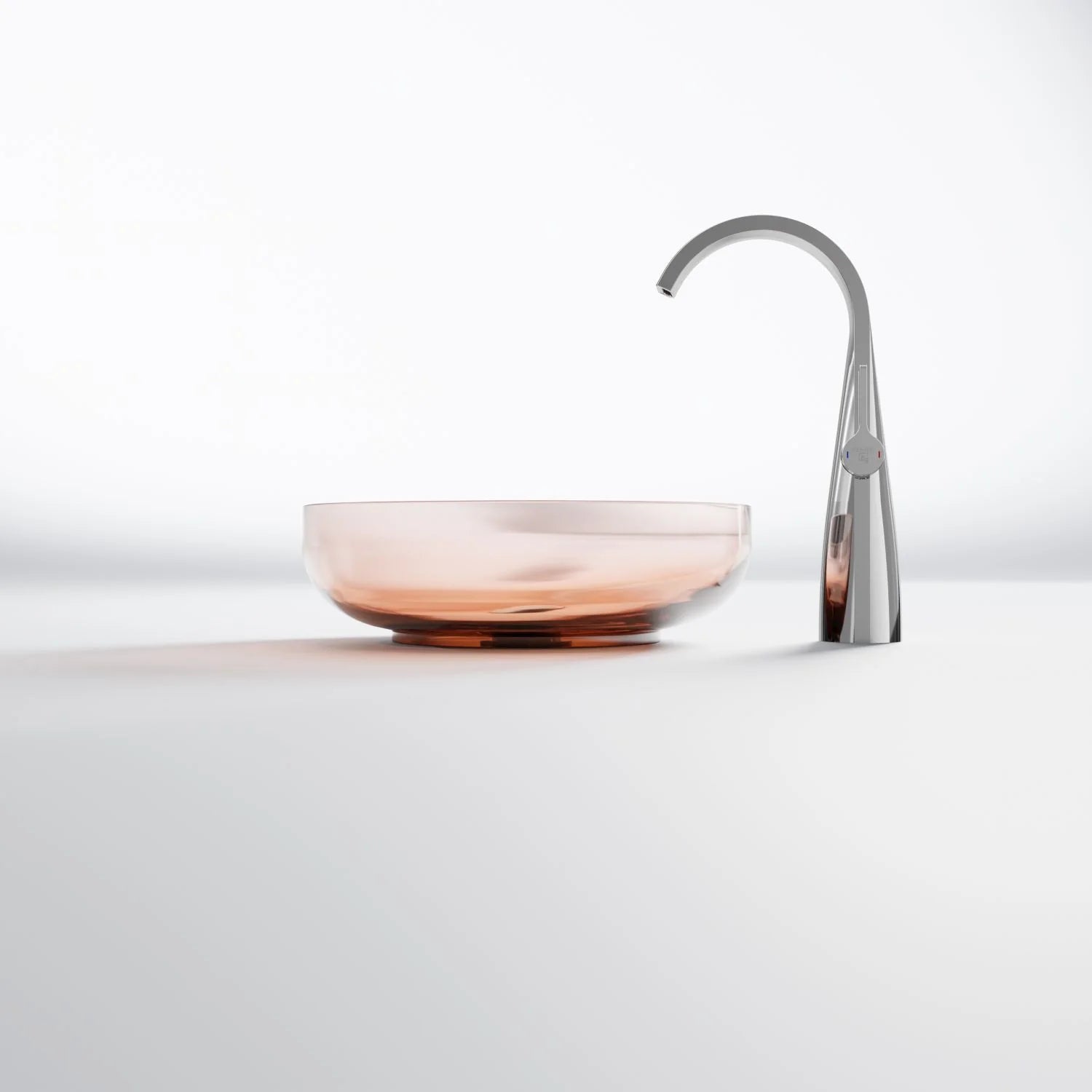 Steinberg Aufsatzwaschtisch rund - Serie 489 - aus Polyresin - Apricot