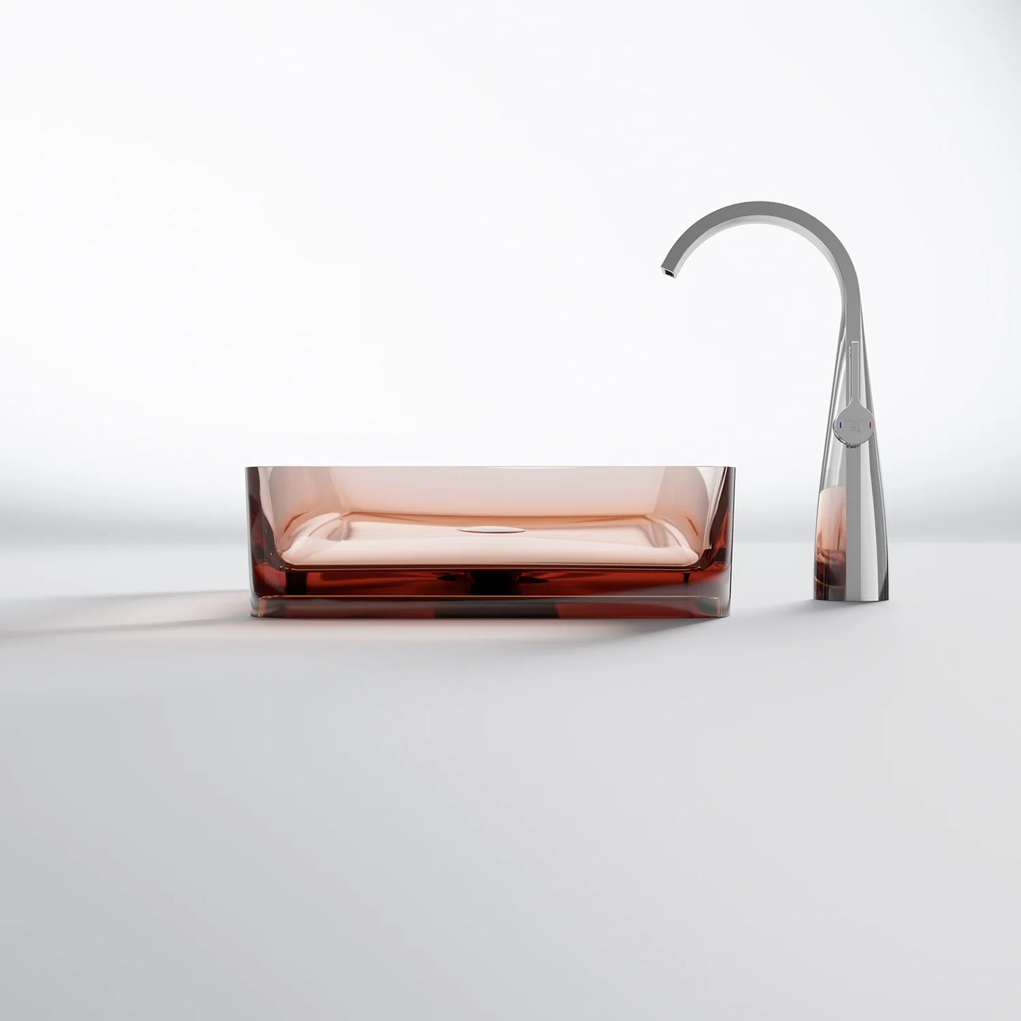 Steinberg Aufsatzwaschtisch rechteckig - Serie 489 - aus Polyresin - Apricot