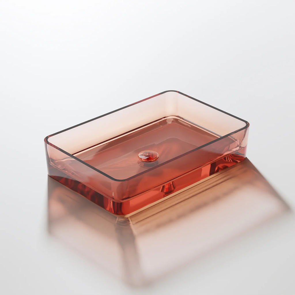 Steinberg Aufsatzwaschtisch rechteckig - Serie 489 - aus Polyresin - Apricot