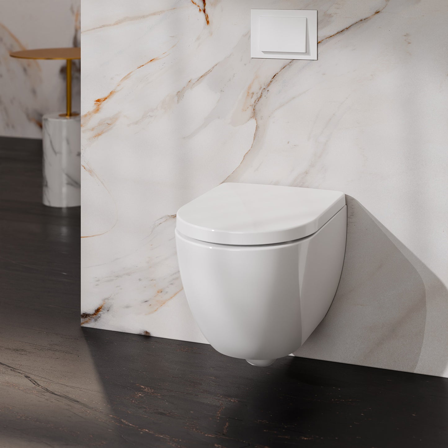 Treos Set - Wand-Tiefspül-WC inkl. WC-Sitz - 48cm - Serie 810 - spülrandlos