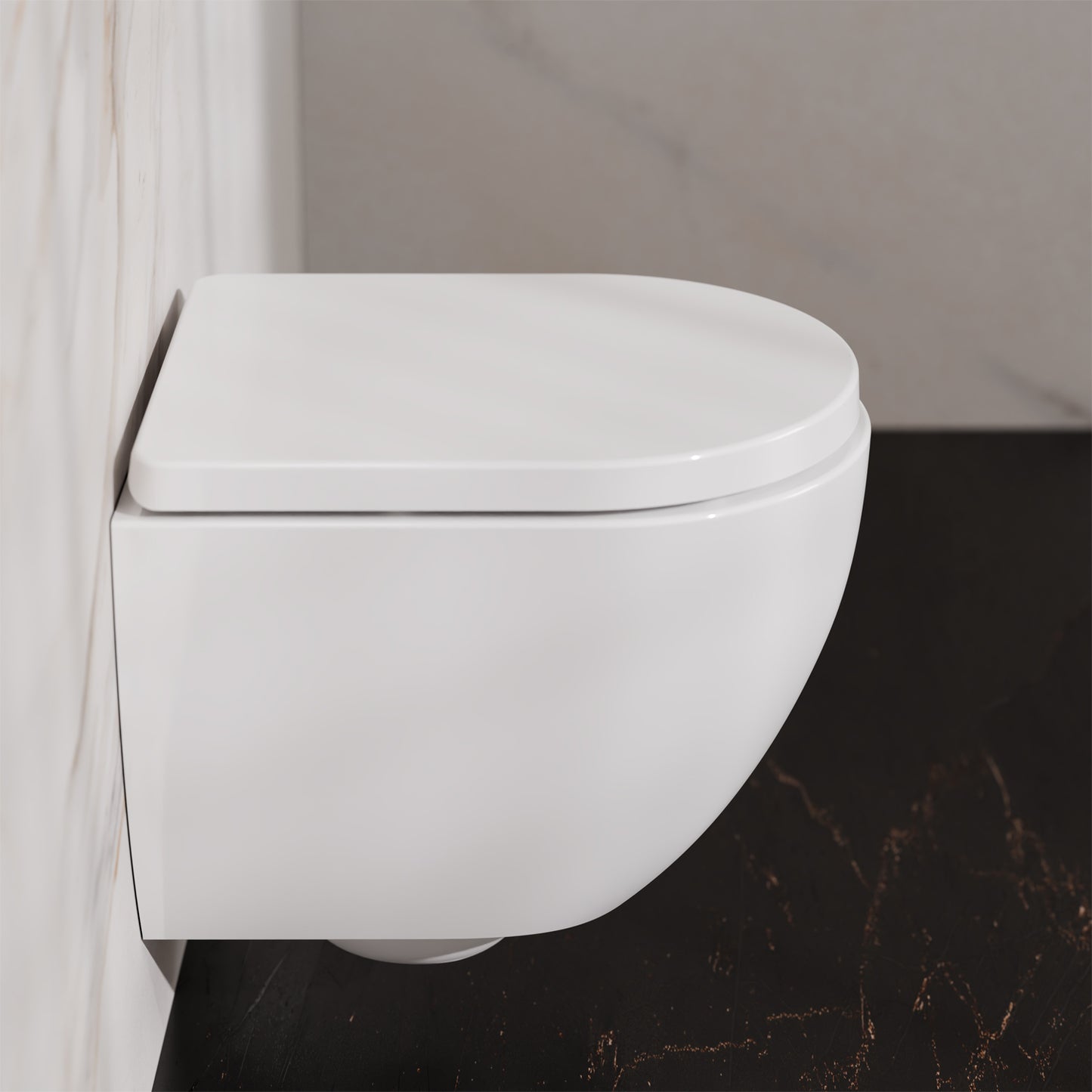 Treos Set - Wand-Tiefspül-WC inkl. WC-Sitz - 48cm - Serie 810 - spülrandlos