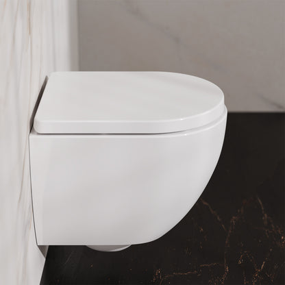 Treos Set - Wand-Tiefspül-WC inkl. WC-Sitz - 48cm - Serie 810 - spülrandlos