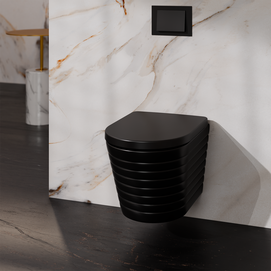 Treos Set - wall-mounted washdown toilet incl. toilet seat - 49cm - Series 810 - rimless