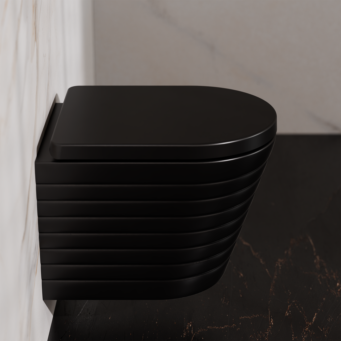 Treos Set - Wand-Tiefspül-WC inkl. WC-Sitz - 49cm - Serie 810 - spülrandlos