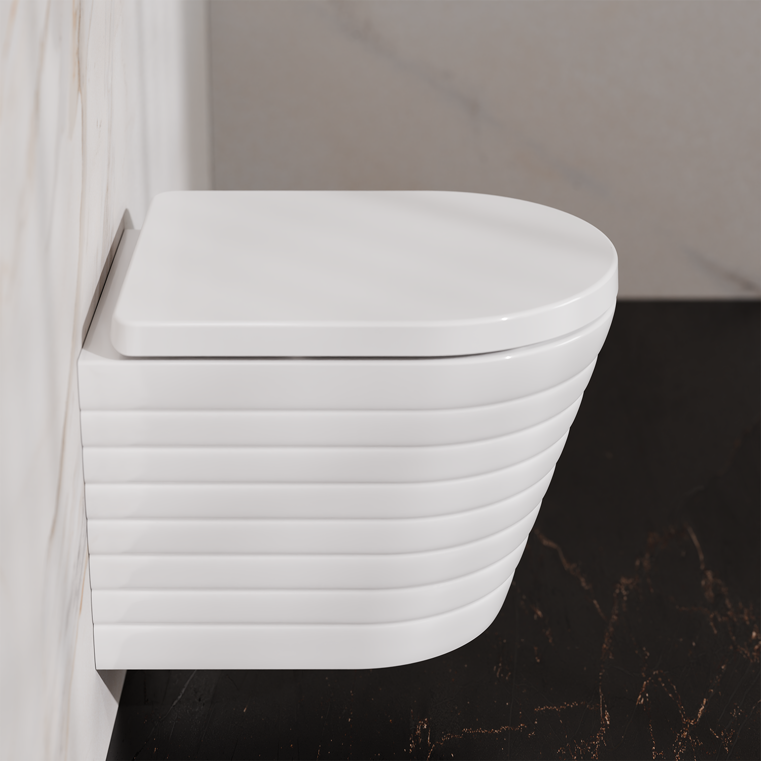 Treos Set - wall-mounted washdown toilet incl. toilet seat - 49cm - Series 810 - rimless