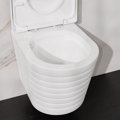 Treos Set - Wand-Tiefspül-WC inkl. WC-Sitz - 49cm - Serie 810 - spülrandlos