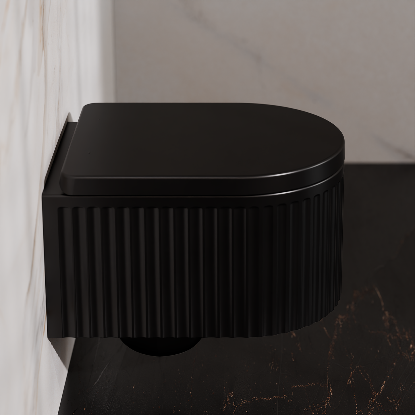 Treos Set - Wand-Tiefspül-WC inkl. WC-Sitz - 49cm - Serie 810 - spülrandlos