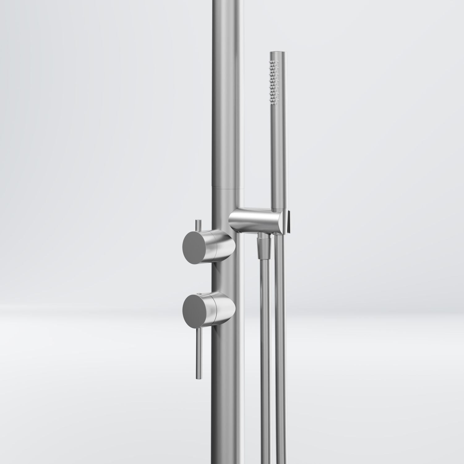 Steinberg Garden Shower Freestanding - Outdoor Shower Made of Matt Brushed Stainless Steel Outdoor Shower