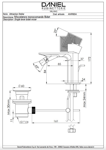 Daniel Rub. Single lever basin mixer - Series Stellar - without drain set - chrome