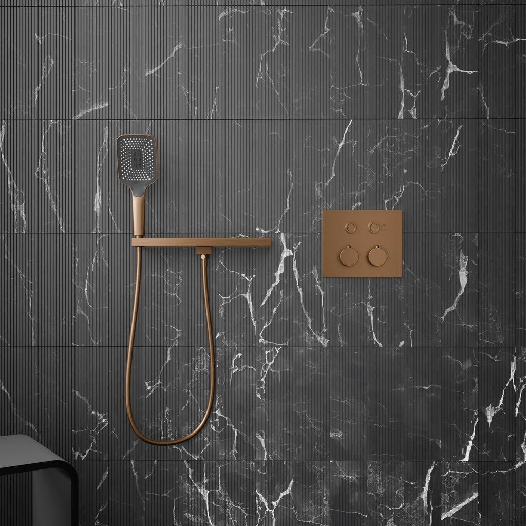 Bewater concealed thermostatic fitting with Pushtronic ease of use, for 2 consumers