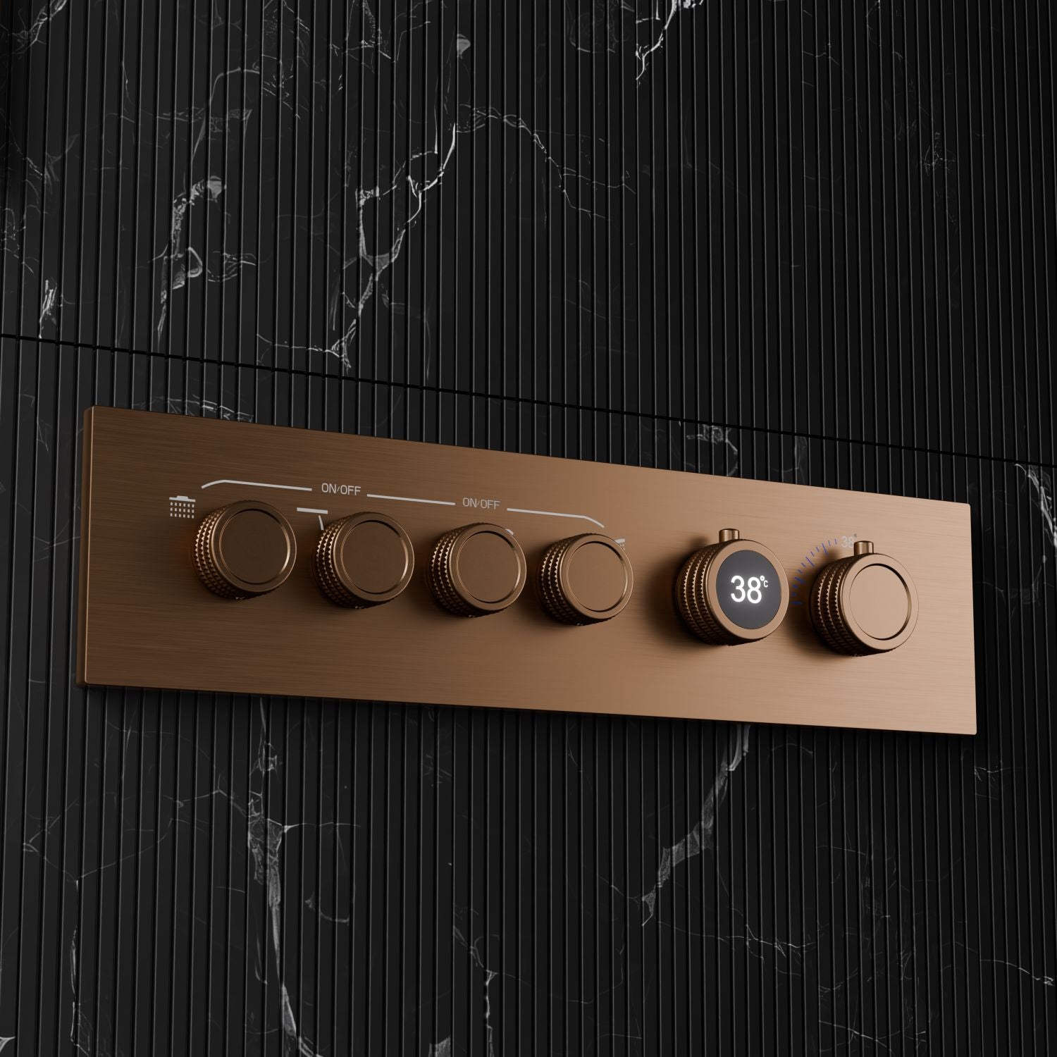 Bewater shower fitting with integrated water turbine, no power connection required