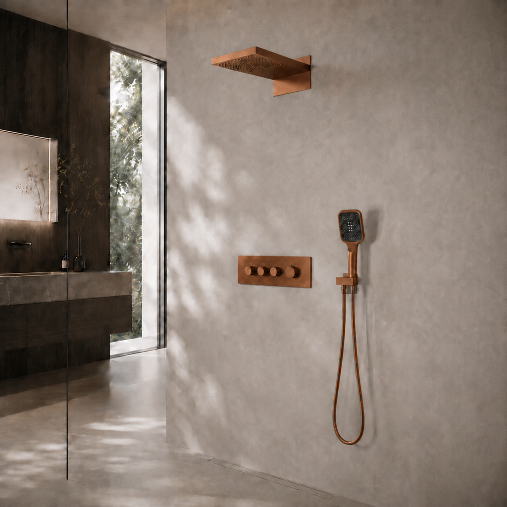 Bewater doucheset, complete set met handdouche, Hoofddouche inclusief watervaldouche en inbouwmengkraan