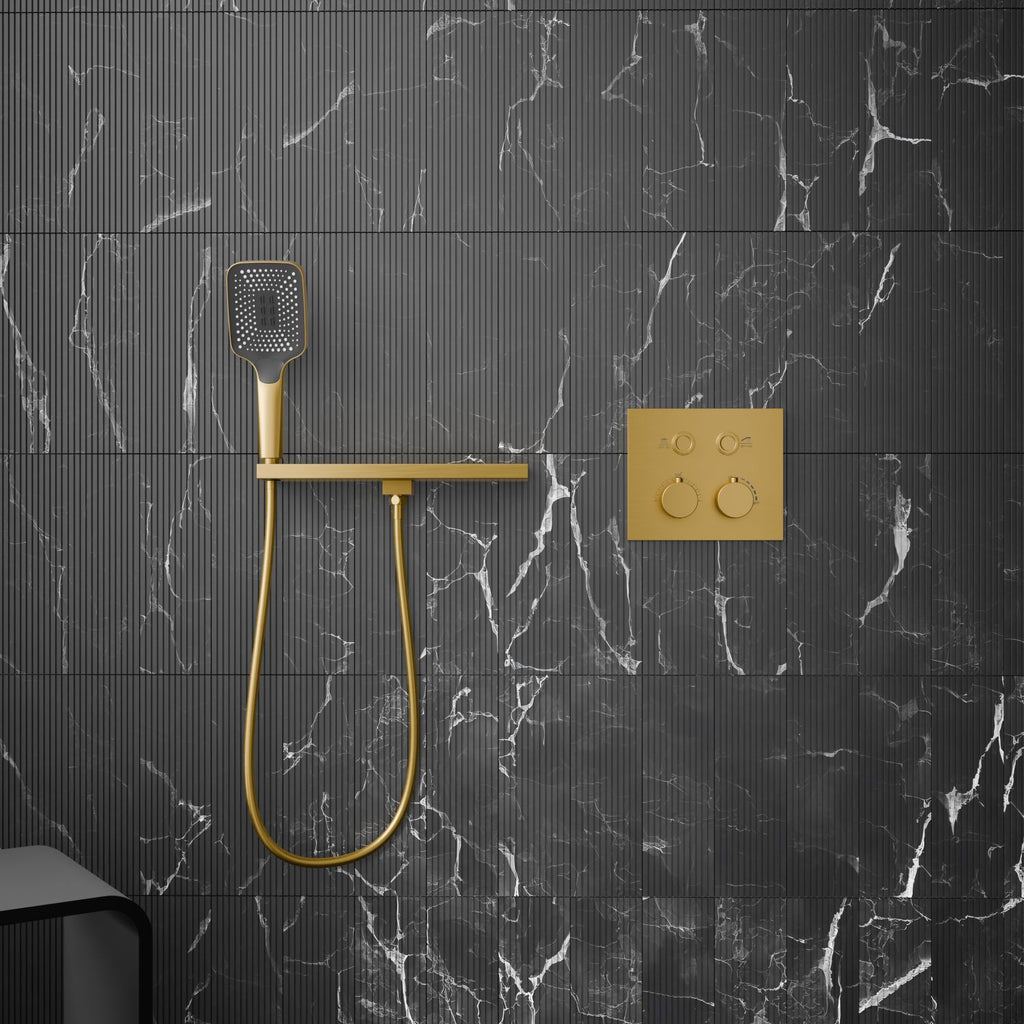 Bewater concealed thermostatic fitting with Pushtronic ease of use, for 2 consumers