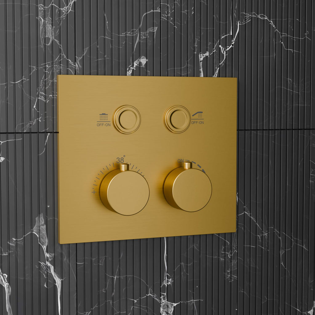 Bewater concealed thermostatic fitting with Pushtronic ease of use, for 2 consumers