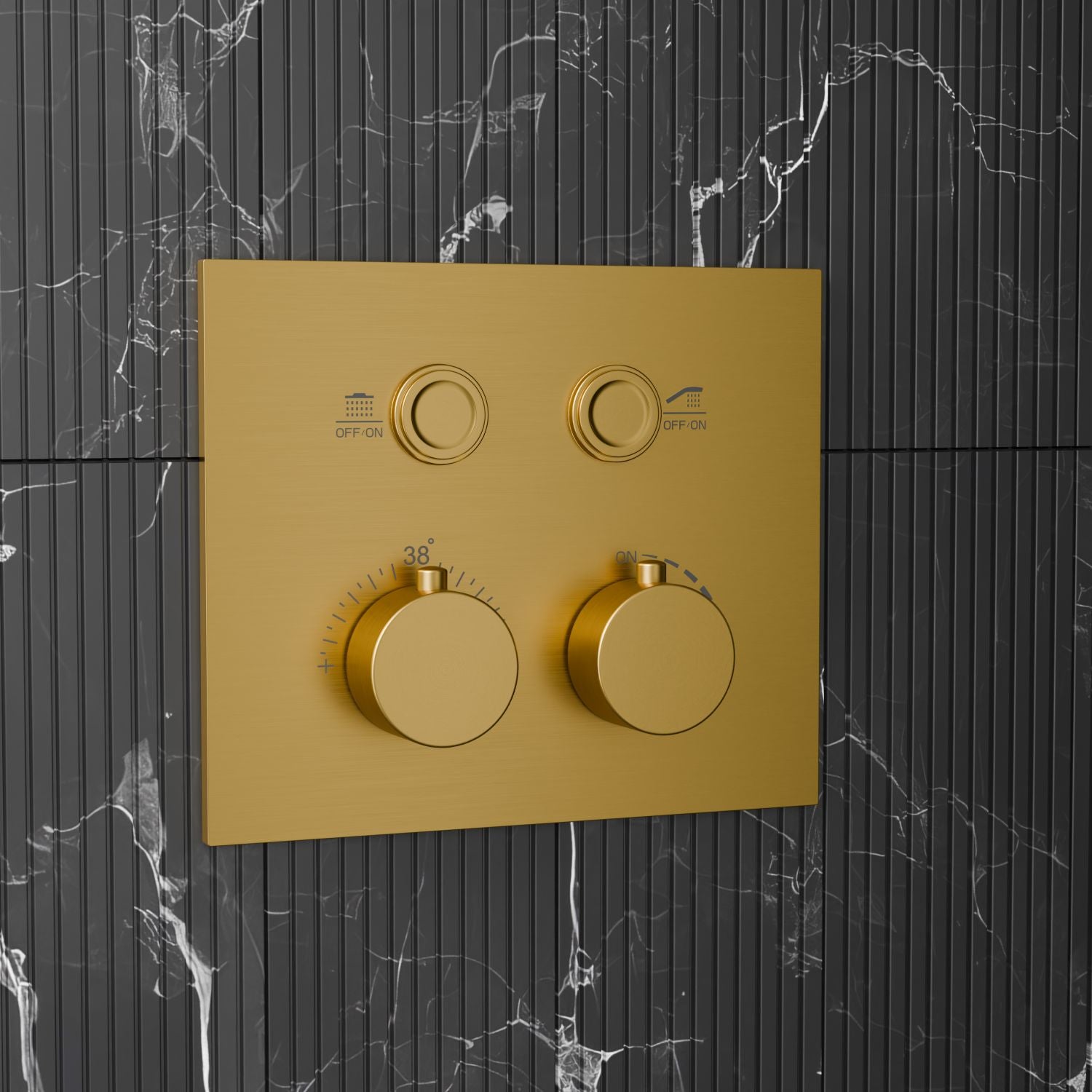 Bewater concealed thermostatic fitting with Pushtronic ease of use, for 2 consumers