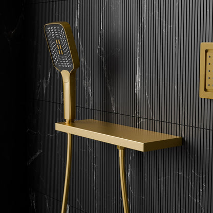 Bewater Handbrause mit Schlauch und praktischer Wandablage inkl. Brausehalter