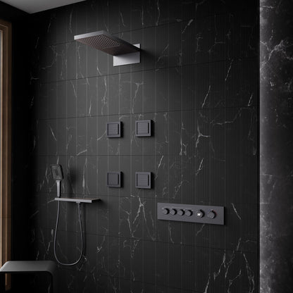 Bewater Handbrause mit Schlauch und praktischer Wandablage inkl. Brausehalter